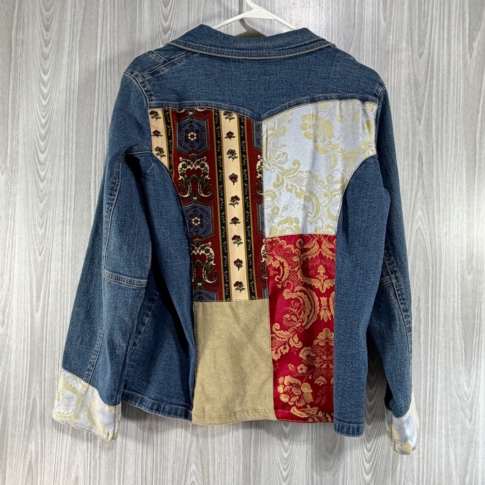 Mary-Kate & Ashley‎ Patchwork Denim Blazer Jacket Juniors XL Y2K Vintage